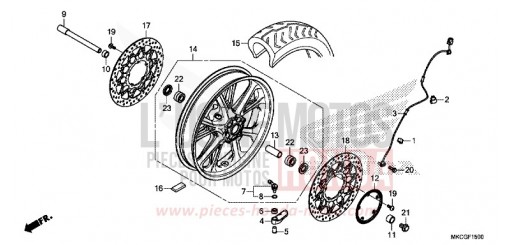 FRONT WHEEL GL1800L de 2020